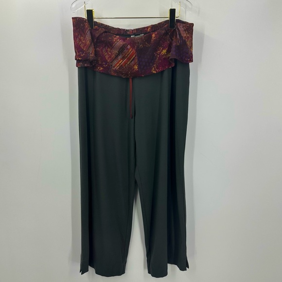 J. Jill Pants - J Jill Lounge Pants Stretch Roll Down Waist Gray Pink Print Womens Large